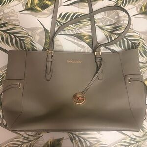 Michael Kors Olive Green Leather Tote
